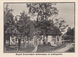Bild vergr&ouml;&szlig;ern: Auf dem Foto, das die von August und Friedrich Freudenthal gegr&uuml;ndete Zeitschrift "Niedersachsen" im Nachruf auf August 1896 ver&ouml;ffentlichte, hat sich der Schriftsteller vor sein Geburtshaus in Fallingbostel gestellt.