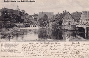 Bild vergr&ouml;&szlig;ern: Auch in Walsrode bediente man sich eines Gedichtes von August Freudenthal, um eine Postkarte zu gestalten.