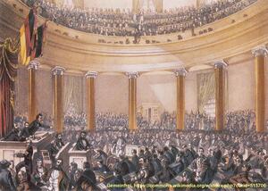 Bild vergrößern: Die Nationalversammlung tagte 1848/49 in der Frankfurter Paulskirche