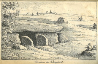 Bild vergrößern: Abbildung eines der Sieben Steinhäuser - Anlage zu Blumenbachs Beitrag für das "Vaterländische Archiv" (1820)
