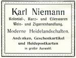 Bild vergrößern: Karl Niemann - Anzeige um 1912